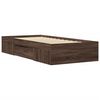 vidaXL Bed Frame without Mattress Brown Oak 75x190 cm Small Single Engineered Wood