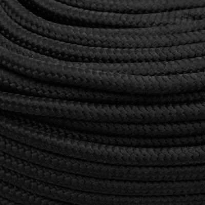 vidaXL Boat Rope Full Black 6 mm 250 m Polypropylene