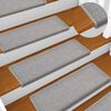 vidaXL Stair Mats 30 pcs 65x21x4 cm Light Grey Rectangular Edge