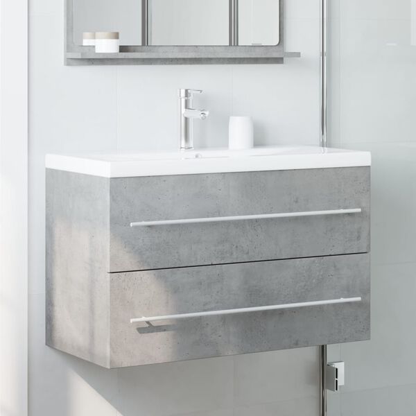 vidaXL Sink Cabinet Concrete Grey 80x38.5x48 cm Engineered Wood