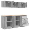 vidaXL Garage Cabinets 6 pcs Grey Sonoma Engineered Wood