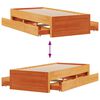 vidaXL Bed Frame without Mattress with Drawers Wax Brown 75x190 cm Small Single Solid Wood Pine