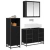 vidaXL Bathroom Furniture Set 3 pcs Black Oak Engineered Wood