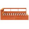 vidaXL Bookcase Bed without Mattress Wax Brown 160x200cm Solid Wood Pine