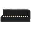 vidaXL Corner Bed Frame with Headboard Black 90 x 200 cm Fabric