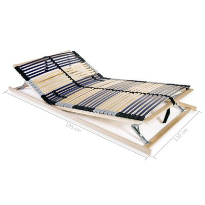 vidaXL Slatted Bed Base with 42 Slats 7 Zones 120x200 cm