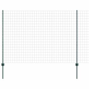 vidaXL Euro Fence with Post 10 x 1.6 m PVC-Coated Steel Green Mesh