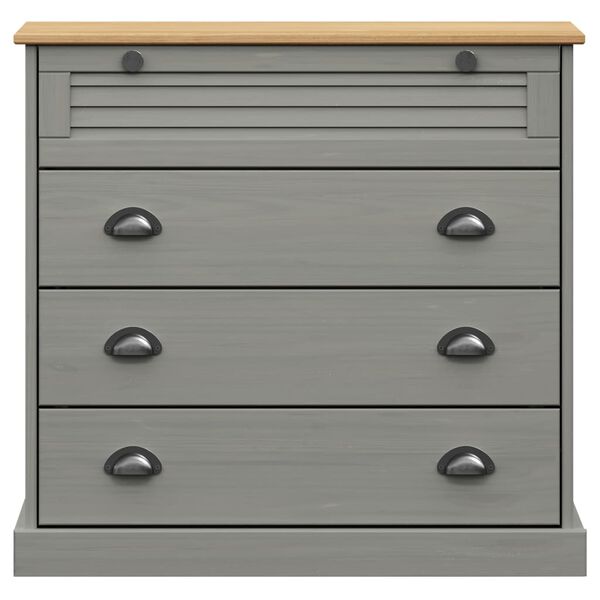vidaXL Chest of Drawers VIGO Grey 80x40x76 cm Solid Wood Pine