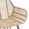 vidaXL Dining Chair 2 pcs Natural 55 x 50 x 74 cm Rattan and Iron