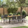 vidaXL Garden Dining Set 9 pcs Black Poly Rattan