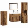vidaXL Bathroom Furniture Set with Door 4 pcs Old Wood Engineered Wood
