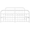 vidaXL Metal Bed Frame without Mattress with Footboard White 160x200cm