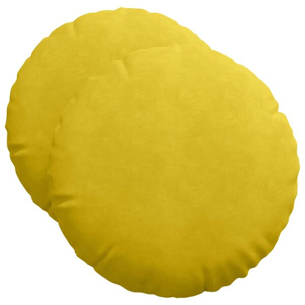 vidaXL Seat Cushions 2 pcs Yellow &Oslash; 50 x 19 cm Velvet