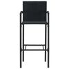 vidaXL 3 Piece Outdoor Bar Set with Armrest Poly Rattan Black