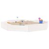 vidaXL Sandbox with Seats White Octagon Solid Wood Pine