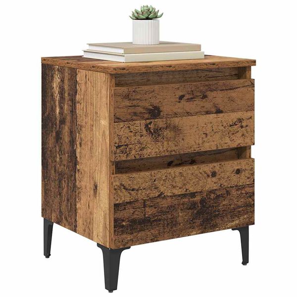 vidaXL Bedside Cabinet Old wood 40 x 35 x 50 cm Engineered wood
