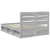 vidaXL Bed Frame Grey Sonoma 160 x 200 cm Solid Pine Wood