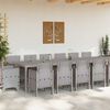 vidaXL Garden Dining Set 15 pcs Light Grey Polt rattan