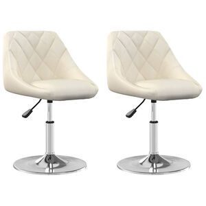vidaXL Swivel Dining Chairs 2 pcs Cream Velvet