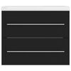 vidaXL Sink Cabinet with Built-in Basin Black Engineered Wood