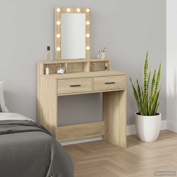 vidaXL Dressing Table Brown 79 x 41 x 140 cm Engineered Wood