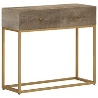 vidaXL Console Table 90x30x76 cm Solid Wood Mango and Iron