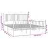 vidaXL Metal Bed Frame without Mattress with Footboard White 160x200cm