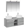 vidaXL Bathroom Furniture Set 4 pcs Grey Sonoma 100 x 14.5 x 70 cm