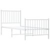 vidaXL Metal Bed Frame without Mattress with Footboard White 75x190cm