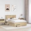 vidaXL Bed Frame with Drawer Sonoma Oak 135 x 190 cm Engineered Wood