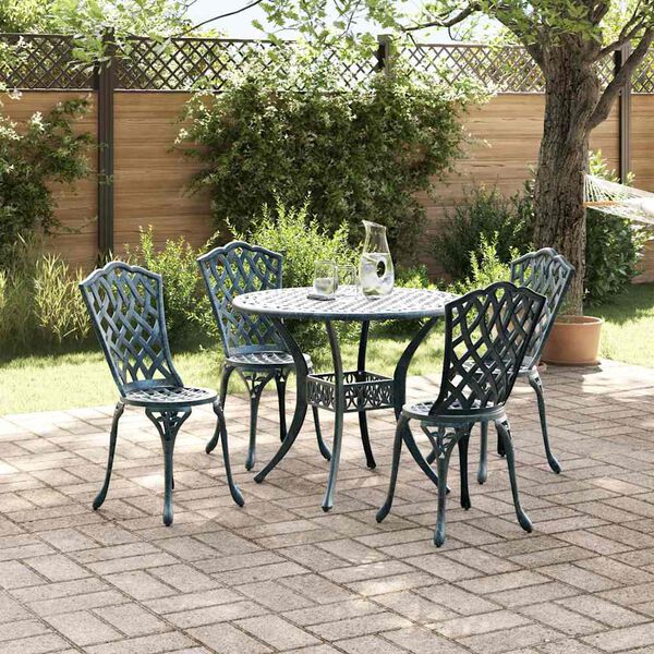 vidaXL Garden Dining Set 5 pcs Green Aluminium