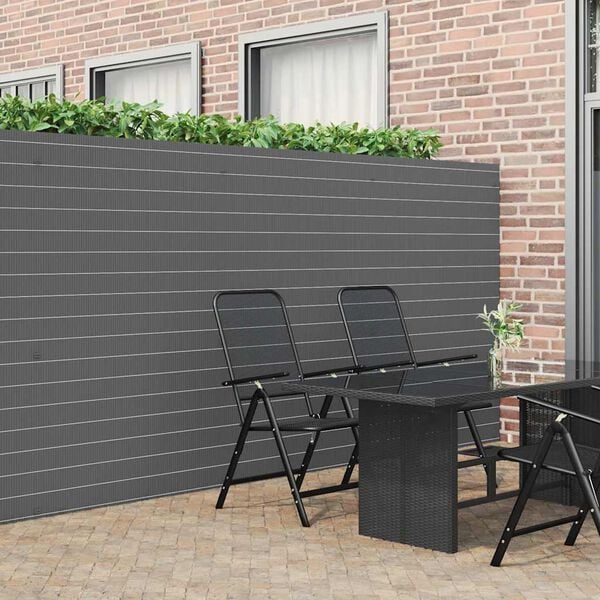 vidaXL Garden Fence Double-Sided Grey 1.8x3 m PVC