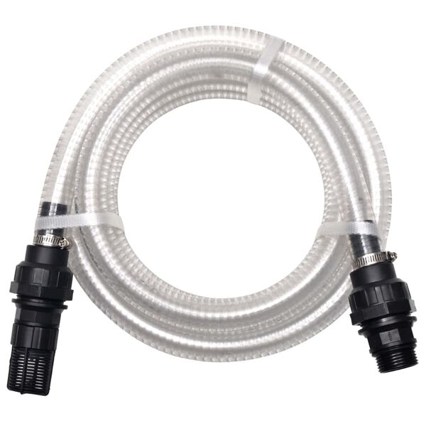 vidaXL Suction Hose with Connectors 7 m 22 mm White