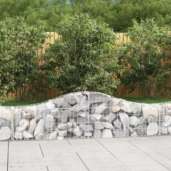 vidaXL Arched Gabion Baskets 14 pcs 200x30x40/60 cm Galvanised Iron