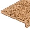 vidaXL Stair Mats 15 pcs 65x21x4 cm Beige Rectangular Edge