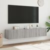 vidaXL TV Wall Cabinets with LED Lights 2 pcs Grey Sonoma 80x35x31 cm