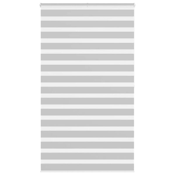 vidaXL Zebra Blind Light Grey 120x200 cm Fabric Width 115.9 cm Polyester