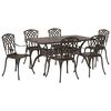 vidaXL Garden Dining Set 7 pcs Bronze Aluminium