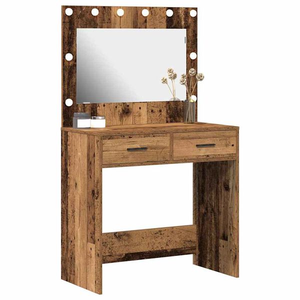 vidaXL Dressing Table Old Wood 78.5 x 41 x 135 cm Engineered wood