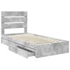 vidaXL Storage Bed Concrete Grey 90 x 190 cm Engineered Wood