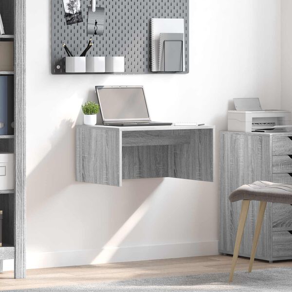 vidaXL Wall-Mounted Desk Grey Sonoma 60 x 45 x 30 cm Engineered Wood