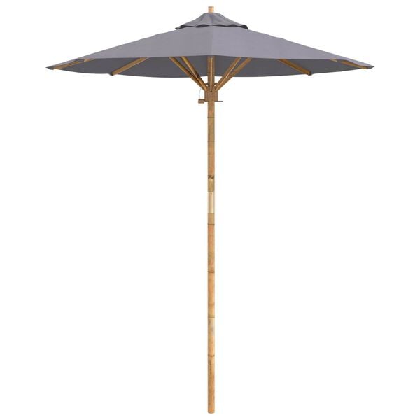 vidaXL Garden Parasol Dark Grey &Oslash; 180 x 230 cm Bamboo
