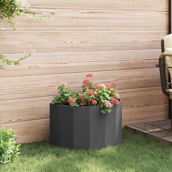 vidaXL Planter Black 60 x 30 x 35 cm Steel