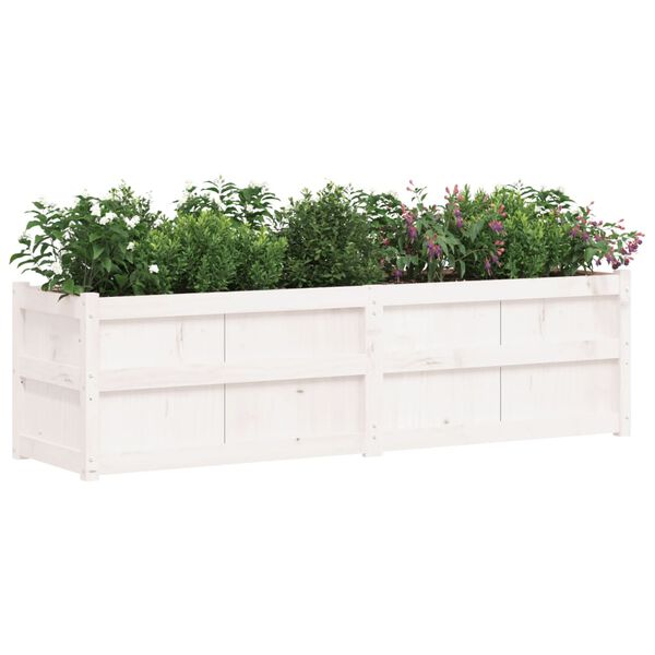 vidaXL Garden Planter White 180x50x50 cm Solid Wood Pine
