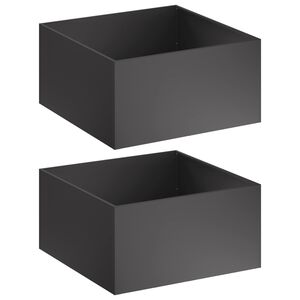 vidaXL Garden Planter 2 pcs Black 80 x 80 x 40 cm Cold-rolled Steel