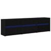 vidaXL TV Units 180 x 34 x 50 cm Black Oak Engineered Wood