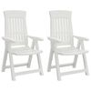 vidaXL Garden Reclining Chairs 2 pcs White PP
