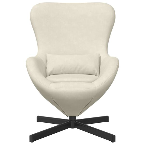 vidaXL Egg Chair Cream 63 x 73 x 90 cm Velvet