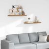 vidaXL Wall Shelf 2 pcs Brown 80 x 23.5 x 4 cm Engineered Wood