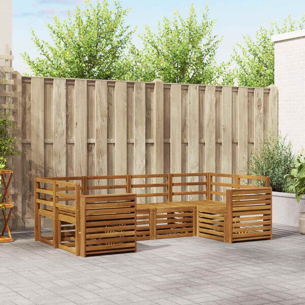 vidaXL Sofa Sets 6 pcs Natural Solid Acacia Wood